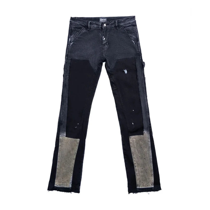 Triple Sevens Flared Denim Black