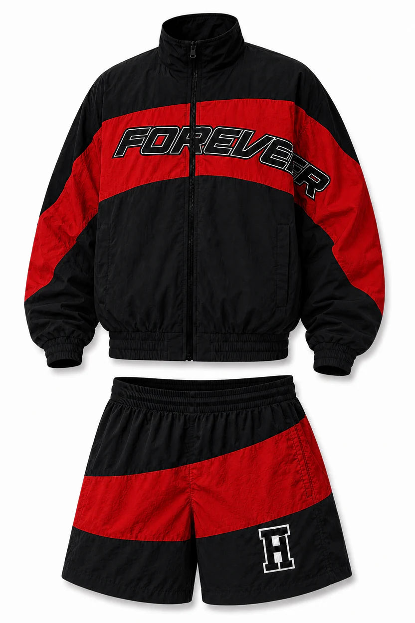 Forever Windbreaker Red and Black