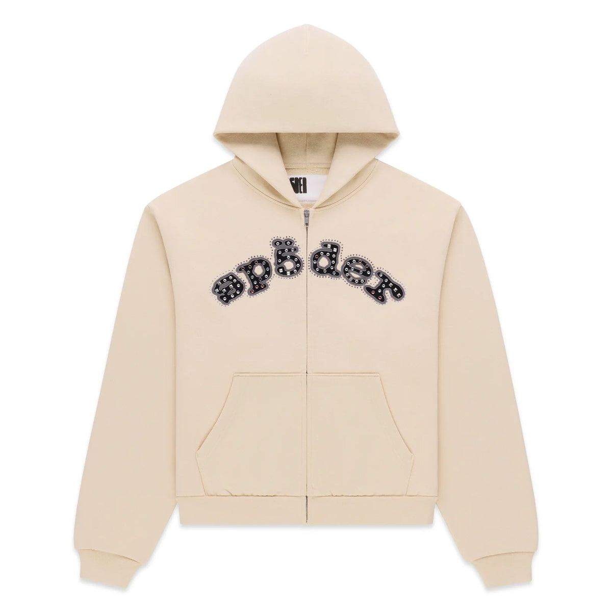 Sp5der Mixed Stone Zip Up Crème