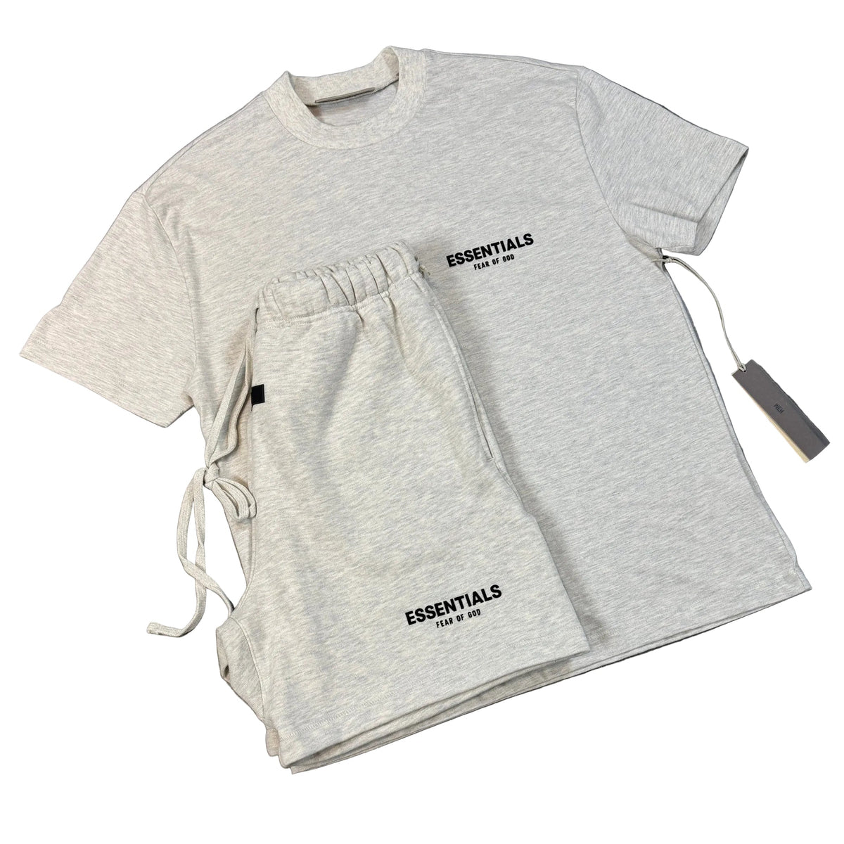 Fear Of God Essentials T-Shirt / Shorts / Set - Light Heather Oatmeal